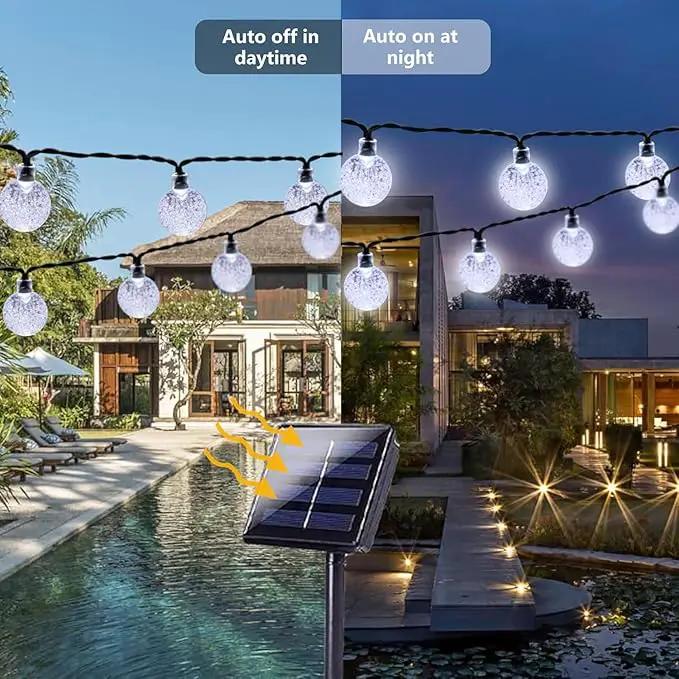 LORRYTE White 2-Pack 100 LED 64FT Crystal Globe Solar Lights Outdoor, Waterproof Solar String Lights Outdoor Decorative with 8 Lighting Modes for Easter Christmas Decor Garden Wedding Party Tree by GreenHaven Gardens