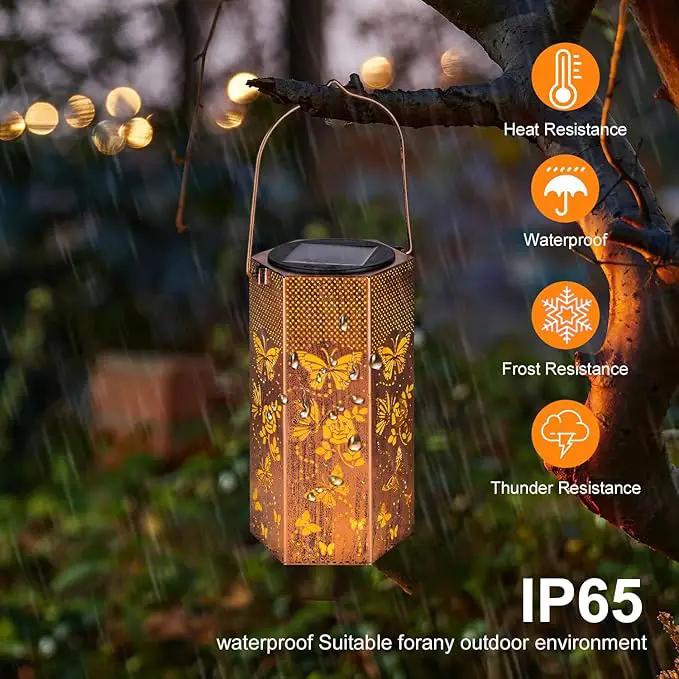 Butterfly Solar Lanterns Outdoor Waterproof - Birthday Gifts for Women, Mom, Butterflies Solar Lights Outdoor Hanging Garden Decor for Outside, Patio, Outdoor, Yard, Lawn, Balcony by GreenHaven Gardens