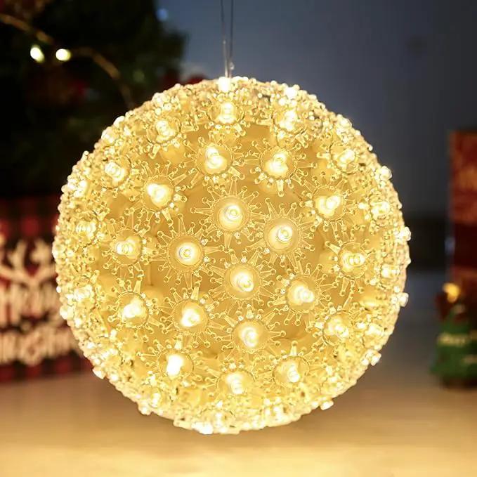 Brightown 6" Christmas Lighted Sphere Balls, 100 LED Warm White Starlight Ball - Plug-in Waterproof Outdoor & Indoor Christmas Holiday Decoration by GreenHaven Gardens