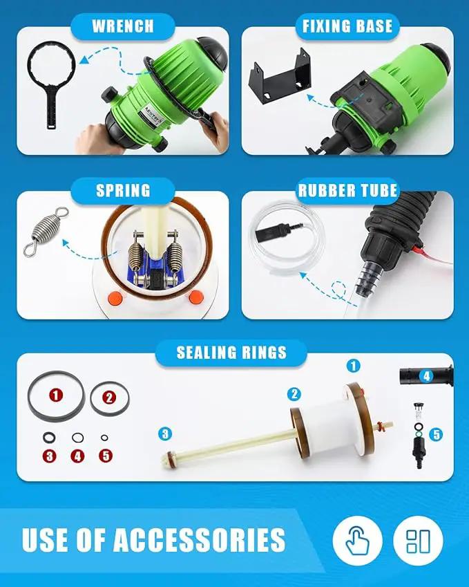 NEWTRY 0.4%-4% Fertilizer Injector for Drip Irrigation Adjustable Water Powered Dosing Pump 3/4" NPT by GreenHaven Gardens