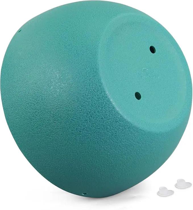 12 inch Large Hanging Planters for Indoor Outdoor Plants, 2 Pack Hanging Flower Plant Pots with Drainage Holes and Chain for Garden Porch, Plastic Hanging Baskets for House Plants, Blue Green by GreenHaven Gardens