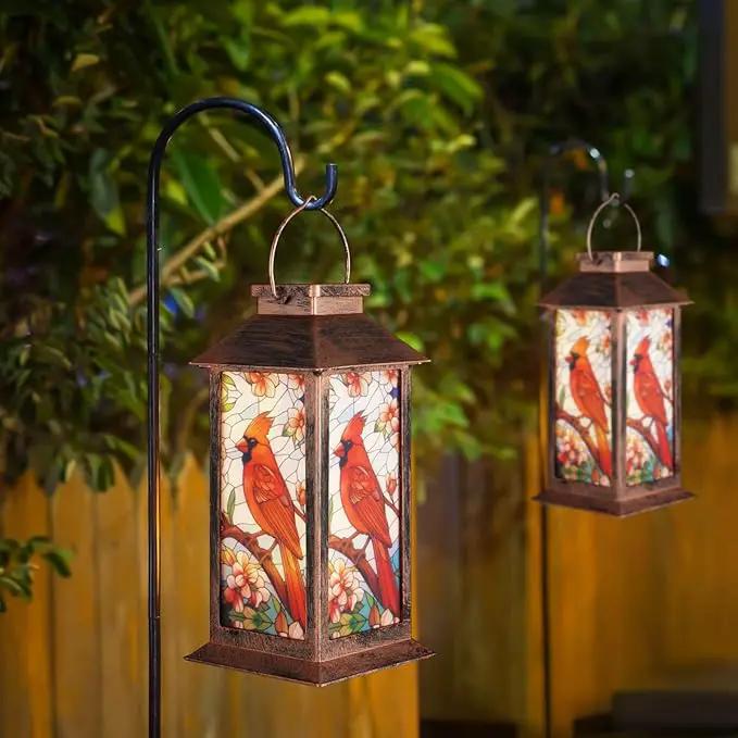 Solar Lantern Outdoor Waterproof Cardinal Garden Decor Birthday Gifts for Women Mom and Grandma Solar LED Plastic Decorative Hanging Light for Yard(Cardinal) by GreenHaven Gardens