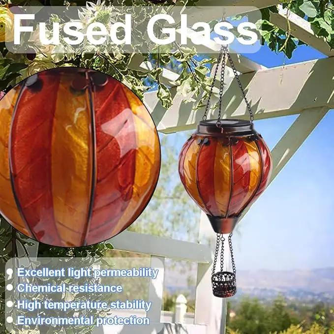 Hot Air Balloon Solar Lantern with Flickering Flame Hanging Solar Lanterns Outdoor Lights Waterproof Lanterns Decorative Garden Patio Yard Party Decor Orange and Red by GreenHaven Gardens