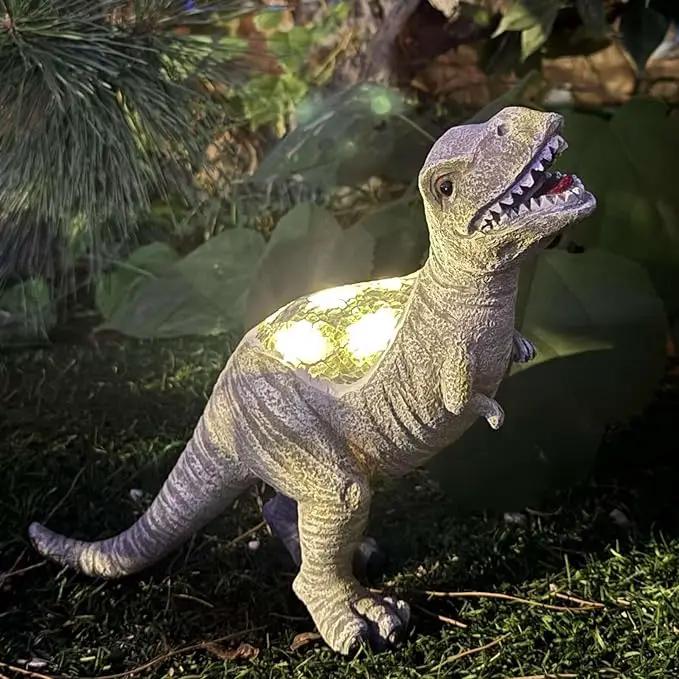 Outdoor Solar Statue Garden Decor, Dinosaur Garden Statues Outdoor Patio Lawn, Balcony Decoration, Solar Garden Outdoor Dinosaur Statues with LED Lights, Unique Gifts for Women by GreenHaven Gardens