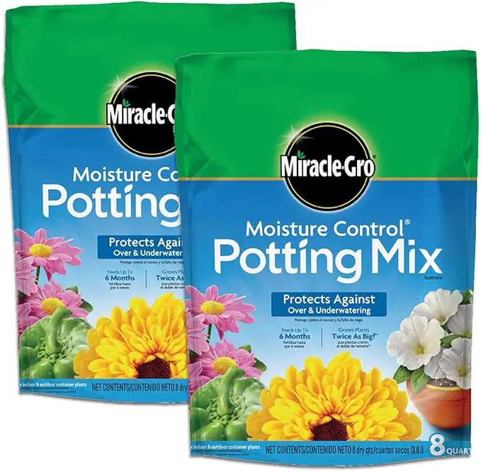 Miracle-Gro Moisture Control Potting Mix 8 qt., Protects Against Over and Under Watering Container Plants, 2-Pack by GreenHaven Gardens