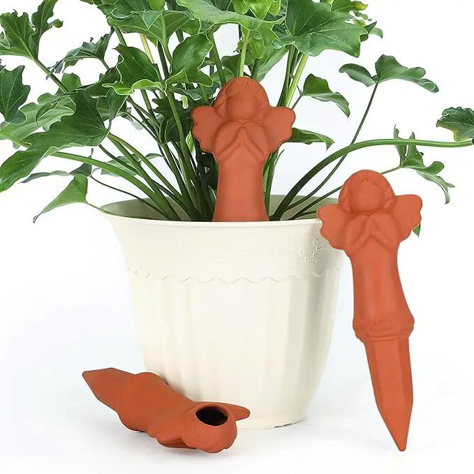 WILDKEN Terracotta Watering Globes, 3 Pack Angel Shaped Plant Watering Spikes Vacation Self-Watering Planters Devices for Indoor and Outdoor Plants by GreenHaven Gardens