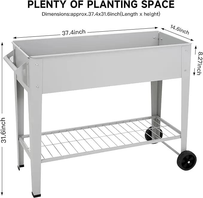 𝐑𝐚𝐢𝐬𝐞𝐝 𝐆𝐚𝐫𝐝𝐞𝐧 𝐁𝐞𝐝 𝐎𝐮𝐭𝐝𝐨𝐨𝐫 Elevate Herb Garden Planter Box Outdoor Raised Planter Box with Legs On Wheels for Vegetables Flower Tomato Patio Backyard by GreenHaven Gardens