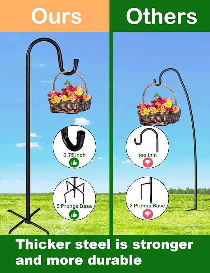 Ottsuls Shepherd-Hooks Adjustable for Bird-Feeder Lantern Plant-Hook Garden-Stake - Plant Stand Hanger for Outdoor Flower Basket, Bird Feeder Hanger Weddings Decor by GreenHaven Gardens