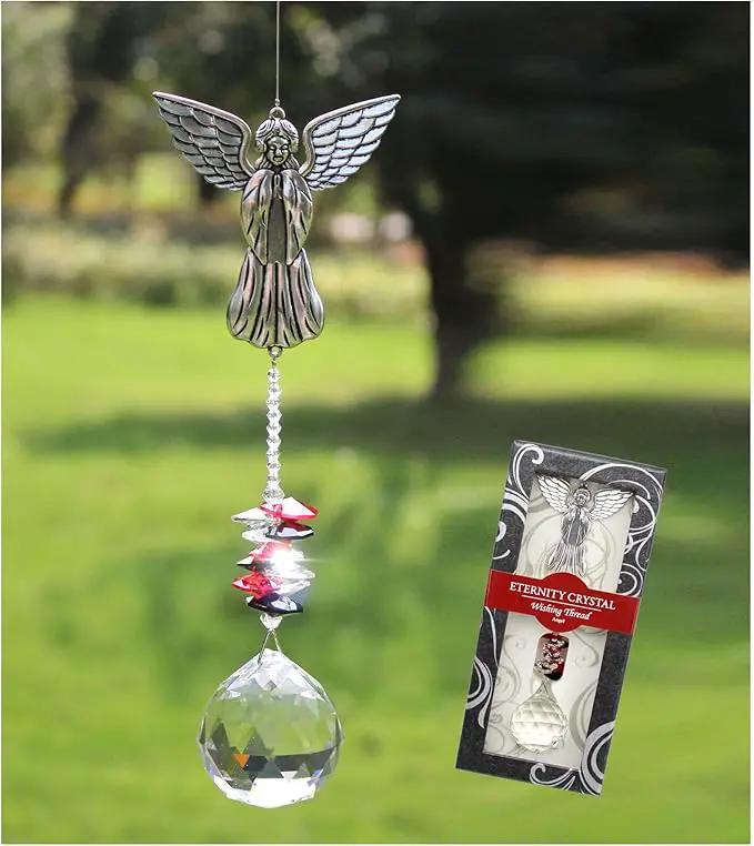 Crystal Garden Suncatcher Hanging Crystals Ornament for Window Rainbow Maker Prisms Home Decor Gift Boxed Sun Catcher Gift Idea for Mom Friends Grandma,Angel by GreenHaven Gardens