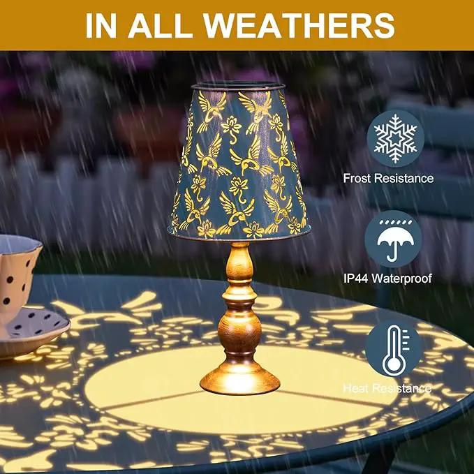 pearlstar Solar Table Lamps Bedside Lamps - Hummingbird Garden Waterproof Cordless Solar Table Lamps for Patio Garden Pathway Yard by GreenHaven Gardens