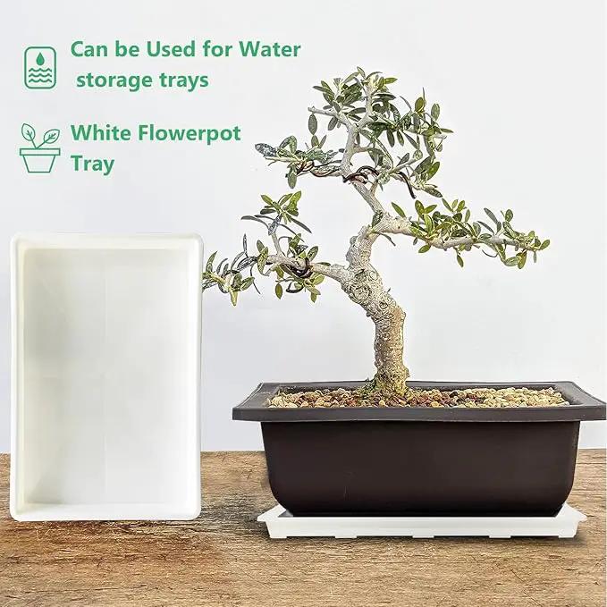 5 Pack Nursery Pot Tray, Carrying and Holding Plant Tray for Pot 24 Cell Carrying Holder Drainage Watering Plant Tray (White) by GreenHaven Gardens
