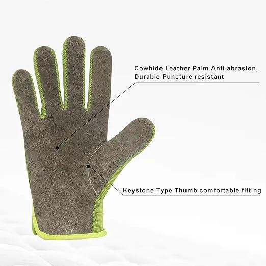 HLDD HANDLANDY 2 Pairs Leather Gardening Gloves for Men, Utility Work Gloves for Gardening, Yardwork, Construction, Mechanics, Great Garden Gifts for Men Women by GreenHaven Gardens
