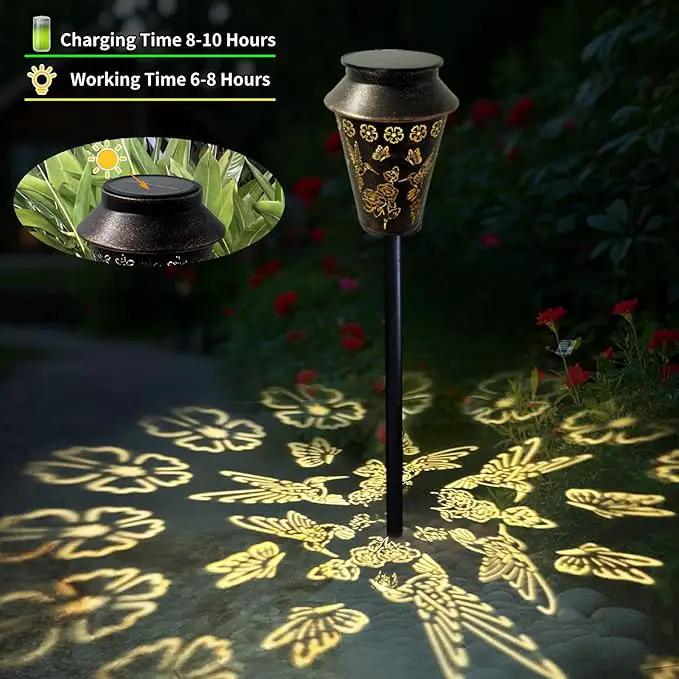 Solar Pathway Lights, Hummingbird Metal Copper Lantern for Garden, Patio, Lawn, Walkway, Outdoor Waterproof Landscape Lighting Decorative, Ideal Gifts for Women, Mom, Grandma by GreenHaven Gardens