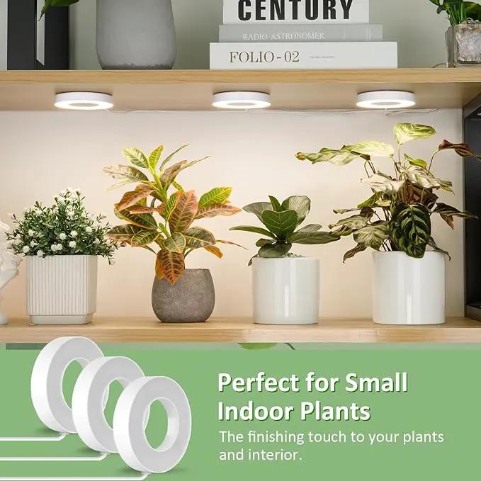 LORDEM Ceiling Grow Light for Indoor Plants, 144 LEDs Full Spectrum LED Plant Light, 5V Plant Lamp with 4/8/12H Auto Switch, 4 Dimmable Brightness Levels, Ideal for Small Plants, Tri Head, Corded by GreenHaven Gardens