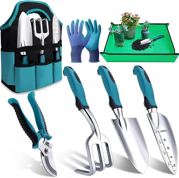 Kynup Garden Tools 7-Piece, Gardening Hand Tools, Gardening Tools Set with Rust-Proof,Stainless Steel, Aluminum Alloy Material, Gardening Supplies Set Ideal Gardening Gift by GreenHaven Gardens