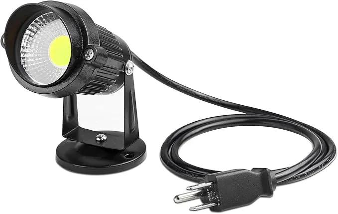 LemonBest LED Landscape Up Down Light 5W White LED Decorative Spotlight Lamp 110V with Plug for Indoor Outdoor Yard Step Wall Lighting (Cool White) (Include Spike) by GreenHaven Gardens