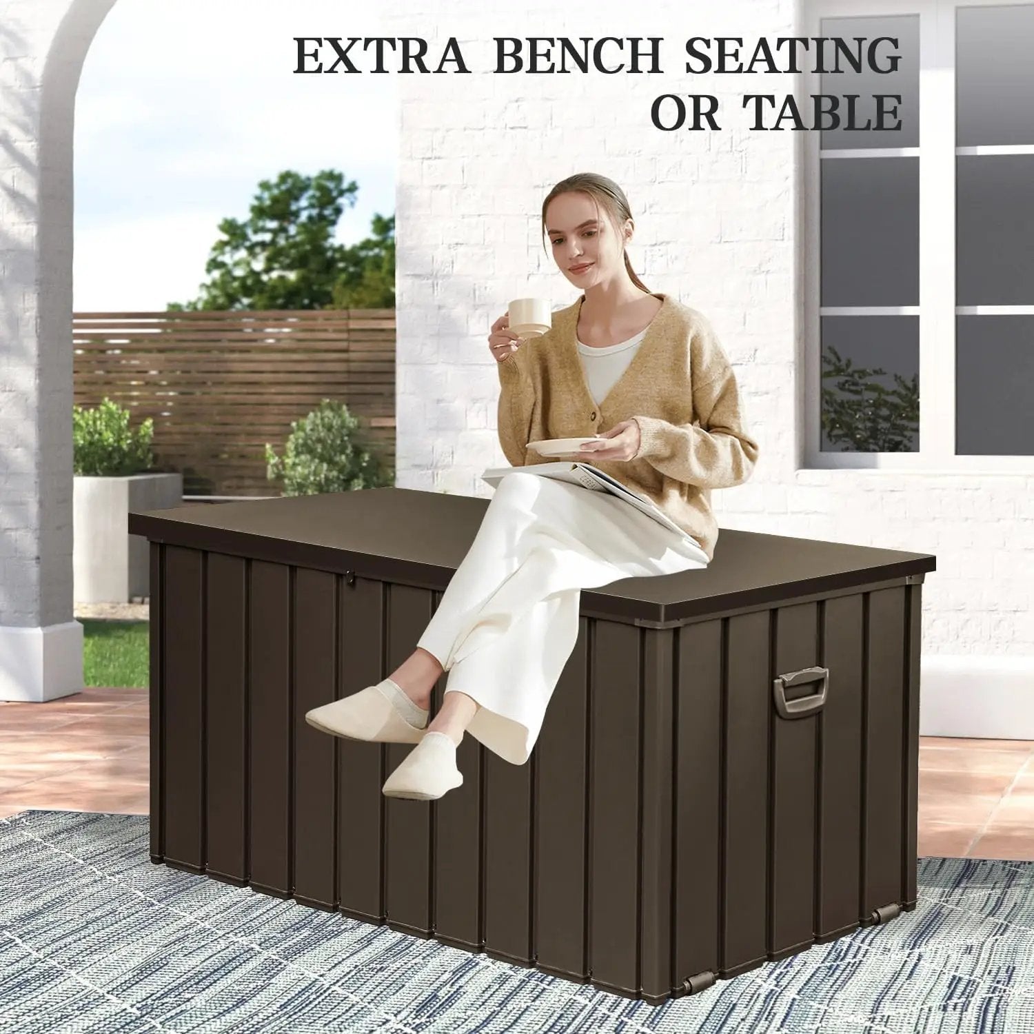 Domi 200-Gallon Outdoor Storage Box – Waterproof, Lockable Storage Cabinet for Patio Furniture, Garden Tools & Pool Supplies – Large Metal Storage for Cushions by GreenHaven Gardens