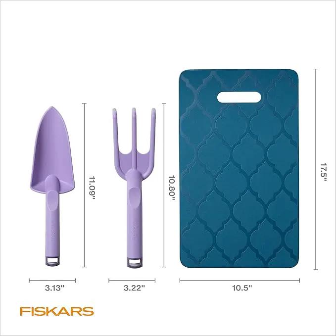 Fiskars Knee Pad, Trowel, and Cultivator Set, Explore Collection by GreenHaven Gardens