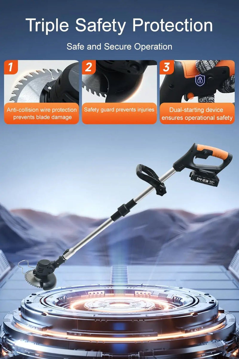 Cordless Weed Wacker,Electric Weed Eater,2 Batteries,Grass Trimmer Cordless,Weed Erimmer Black GCJ by GreenHaven Gardens