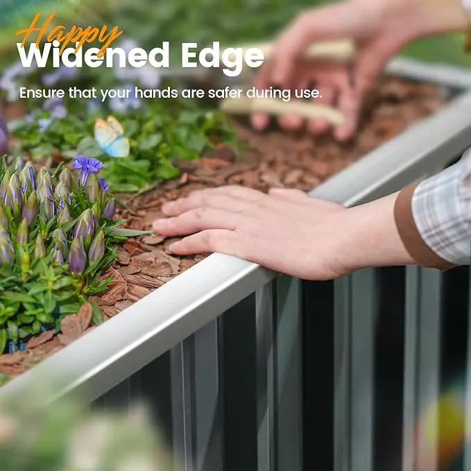 KING BIRD Galvanized Raised Garden Bed with 2 Installation Methods for DIY, 101" x 36" x 24" Heightened Planter Kit Box Outdoor for Deep-Rooted Vegetables, Flowers, Green by GreenHaven Gardens