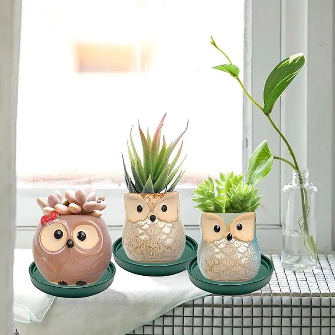 4 Pack Ceramic Plant Saucer Pot Tray 4 Inch, Planter Saucers 4 5 6 7 8 9 10 11 12 13 Inch for Indoors Outdoor, Durable Sturdy Flower Drainage drip Water Tray for Glazed Pots Base (4.7 Inch-Green) by GreenHaven Gardens
