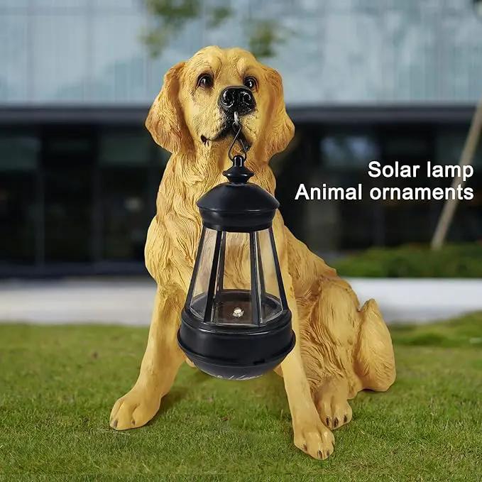 Notakia Golden Retriever Statue Outdoor with Solar Led Home Garden Decoration Windproof Lamp Realistic Dog Decor(Golden Retriever &LED) by GreenHaven Gardens