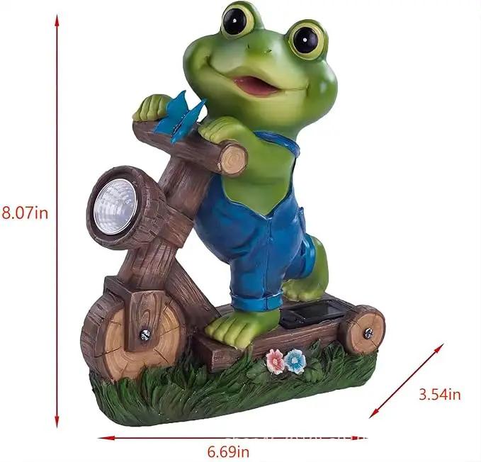 Solar Garden Frog, Outdoor Garden Decor, Animal Garden Statue, Fairy Garden Accessories,Patio,Yard,Balcony Decorations, Lawn Ornament, Housewarming, Birthday,Mothers Day Mom Gifts. by GreenHaven Gardens