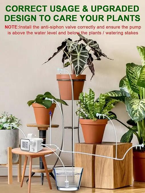 Automatic Watering System with Adjustable Drippers, Indoor Automatic Plant Waterer, Automatic Drip Irrigation Kit with Customize Schedule Water Timer for Balcony, Indoor Vacation Plant Watering by GreenHaven Gardens