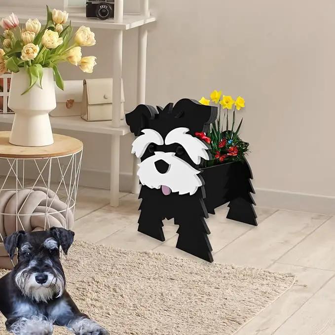 Black Schnauzers Dog Planter Plant Pots,Cute Garden Dog Flower Planter,Dog Planters Birthday Gifts for Women,Office,Indoor/Outdoor Decor（9.45 * 9.06 * 11.81in） by GreenHaven Gardens