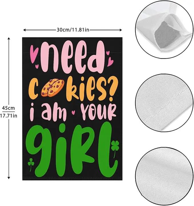 Scouts Girl Funny, Need I am Your Girl Seasonal Garden Flag 12x18 Double Sided Small Decorative Flag by GreenHaven Gardens