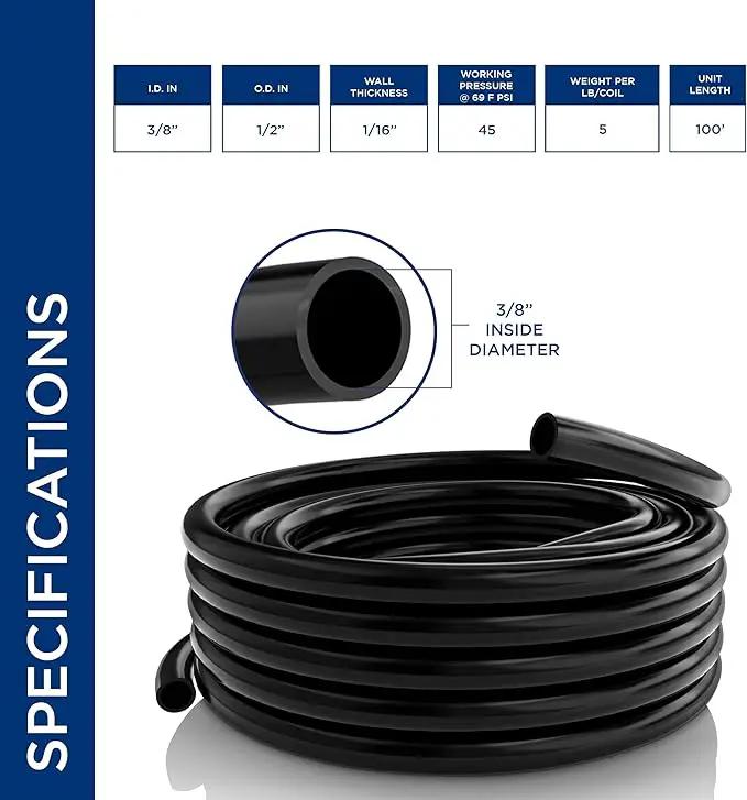 Alpine Corporation 100 Ft. PVC Tubing with 3/8" Inside Diameter for Ponds and Fountains, Black by GreenHaven Gardens