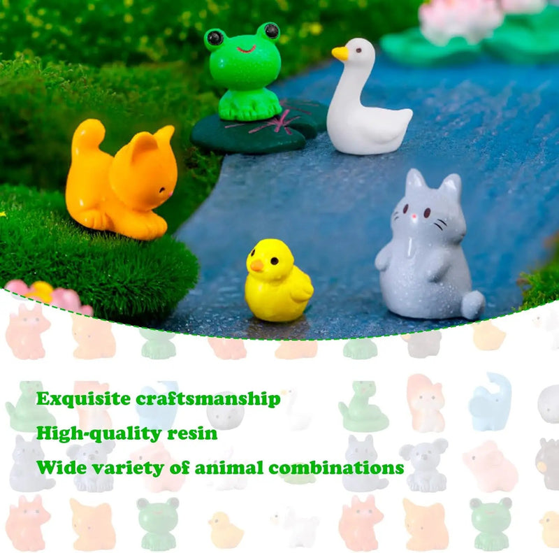 51pcs Fairy Garden Accessories, Mini Resin Animals to Hide, Miniature Figurines Bulk for Landscape Garden Aquarium Outdoor DIY Decor by GreenHaven Gardens