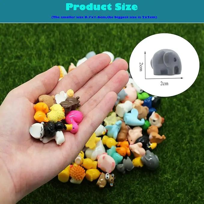 Mini Resin Animals Figurines Set, 100 PCS Tiny Resin Figures for Crafts Landscape Miniature Garden Decor by GreenHaven Gardens