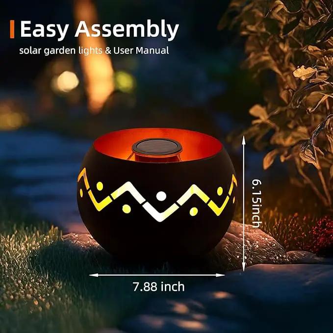 Outdoor Waterproof Lantern, High-Quality Flame Solar-Powered LED Light, Perfect for Gardens, Patios, Deck, Desktops, Pathways, Landscapes, and Lawns Decorations. (L24018) by GreenHaven Gardens