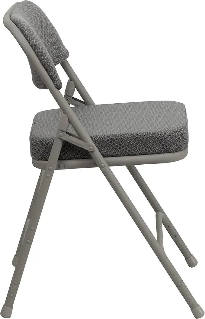 Flash Furniture Hercules Series Metal Folding Chairs with Cushioned Seats, Fabric Upholstered Event Chairs, Set of 2, Gray by GreenHaven Gardens