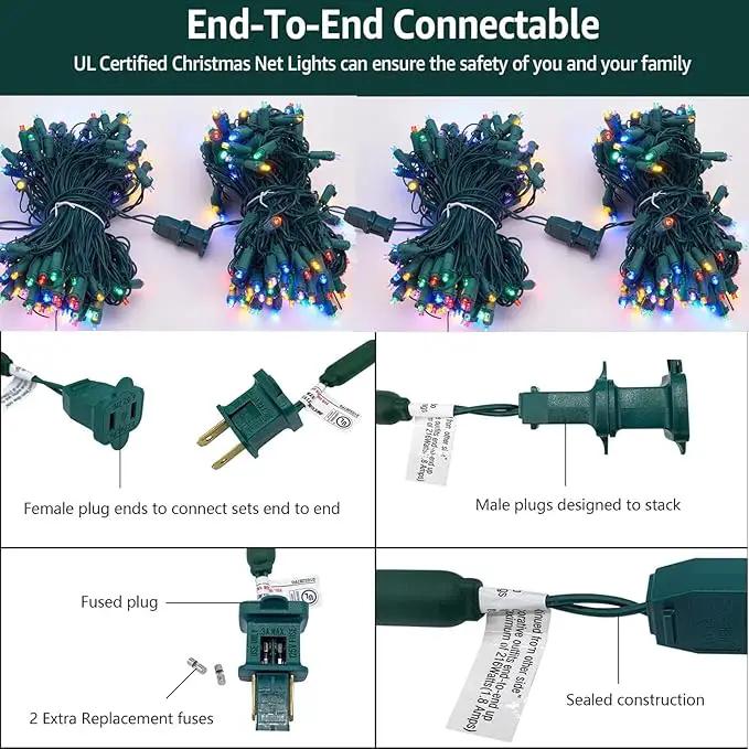 6Ftx4Ft LED Christmas Net Lights Green Wire,Connectable UL Certified Waterptoof Net Lights for Bushes Trees Shurb Garden Outdoor Christmas Decorations by GreenHaven Gardens