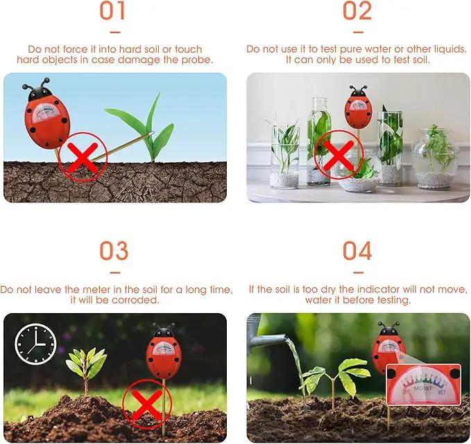 Soil Moisture Meter, Plants Moisture Meter, Gardening Tool Kits for Plant Care, Plant Water Monitor for Garden, Farm, Lawn Indoor & Outdoor Use, No Batteries Required by GreenHaven Gardens