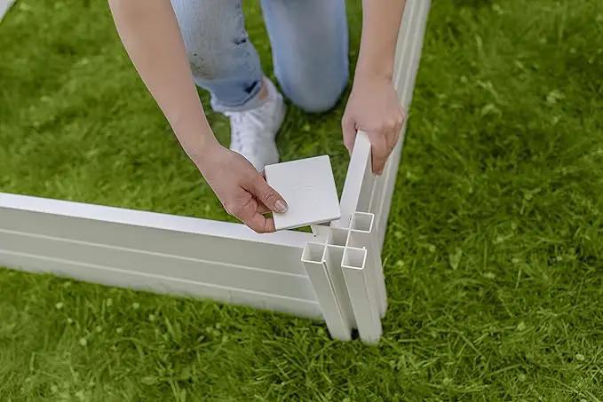 Vita Classic 4 Foot x 4 Foot x 11 inch White Vinyl Raised Modular Garden Bed, White, PVC, BPA and Pthalate Free, VT17108 by GreenHaven Gardens