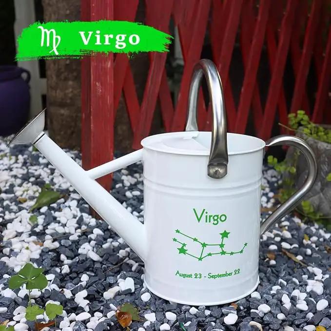 Metal Watering Can for Outdoor and Indoor Plants, Watering Can Decor, 1 Gallon (Virgo) by GreenHaven Gardens