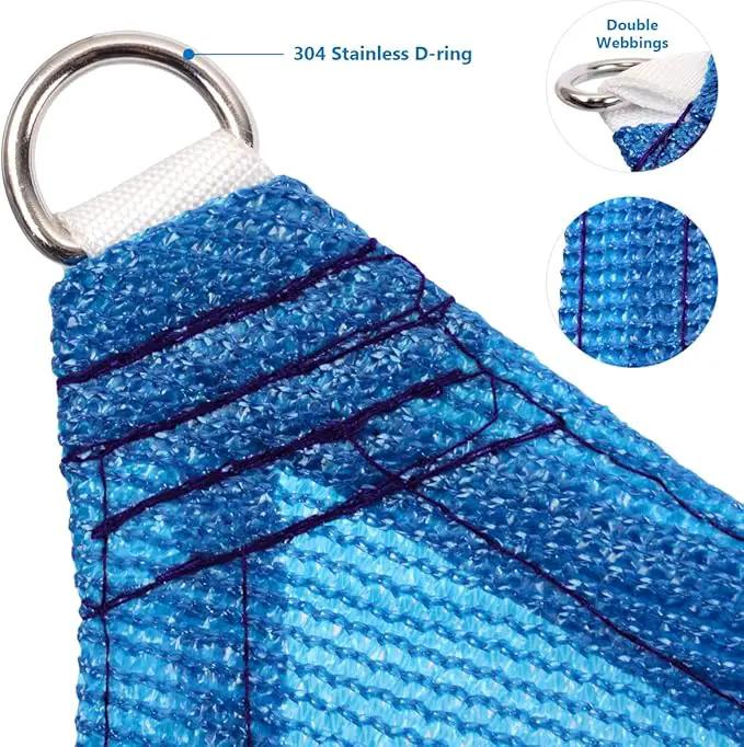 Eden's Decor Straight Flat-Edged Sun Shade Sail Rectangular 14' x 17' Blue UV-Blocking Outdoor Canopy Fabric Cloth Awning for Pergola Patio Garden Backyard Custom Size by GreenHaven Gardens