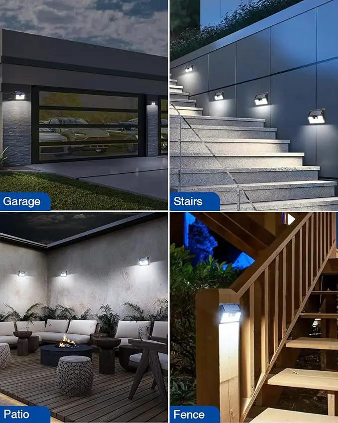 Peasur Solar Powered Lights Outdoor, 140 LED 8Pack Motion Sensor Light Outside, IP65 Waterproof Fence Security Lighting with 3 Modes for Yard Wall Garden Cool White by GreenHaven Gardens