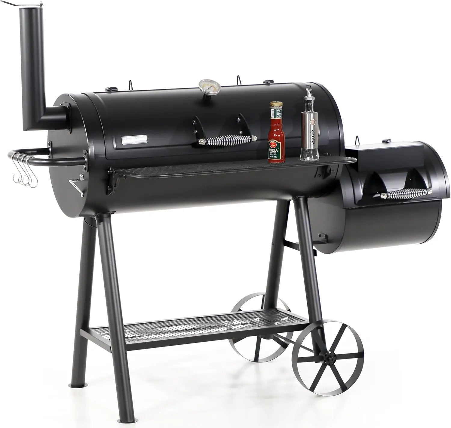 Captiva Designs Heavy Duty Outdoor Smoker,Extra Large Cooking Area(941 sq.in. in Total) Offset Smoker, Best Charcoal Smoker and Grill Combo for Outdoor Garden Patio and Backyard Cooking by GreenHaven Gardens