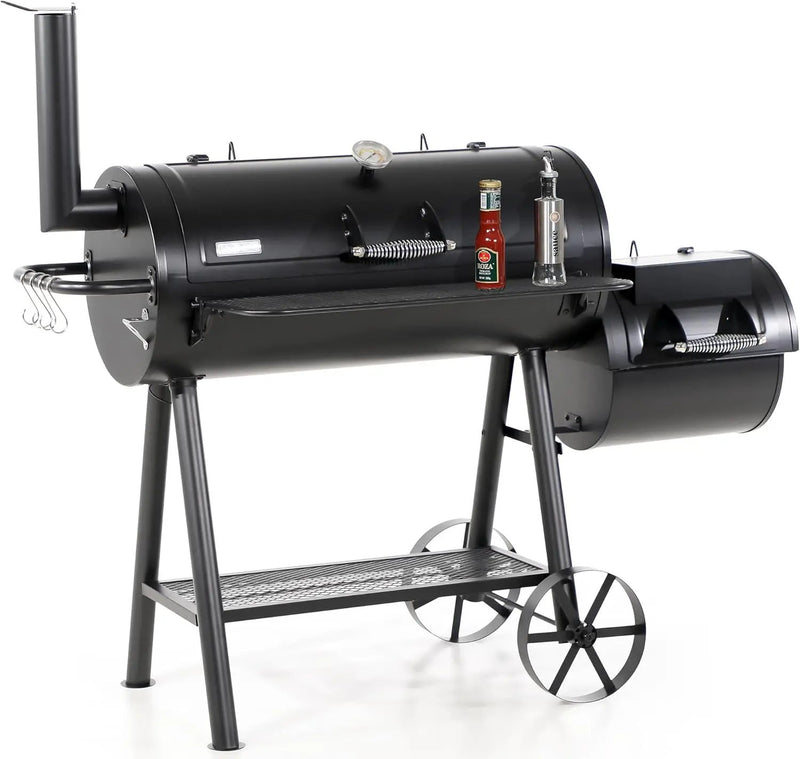 Captiva Designs Heavy Duty Outdoor Smoker,Extra Large Cooking Area(941 sq.in. in Total) Offset Smoker, Best Charcoal Smoker and Grill Combo for Outdoor Garden Patio and Backyard Cooking by GreenHaven Gardens