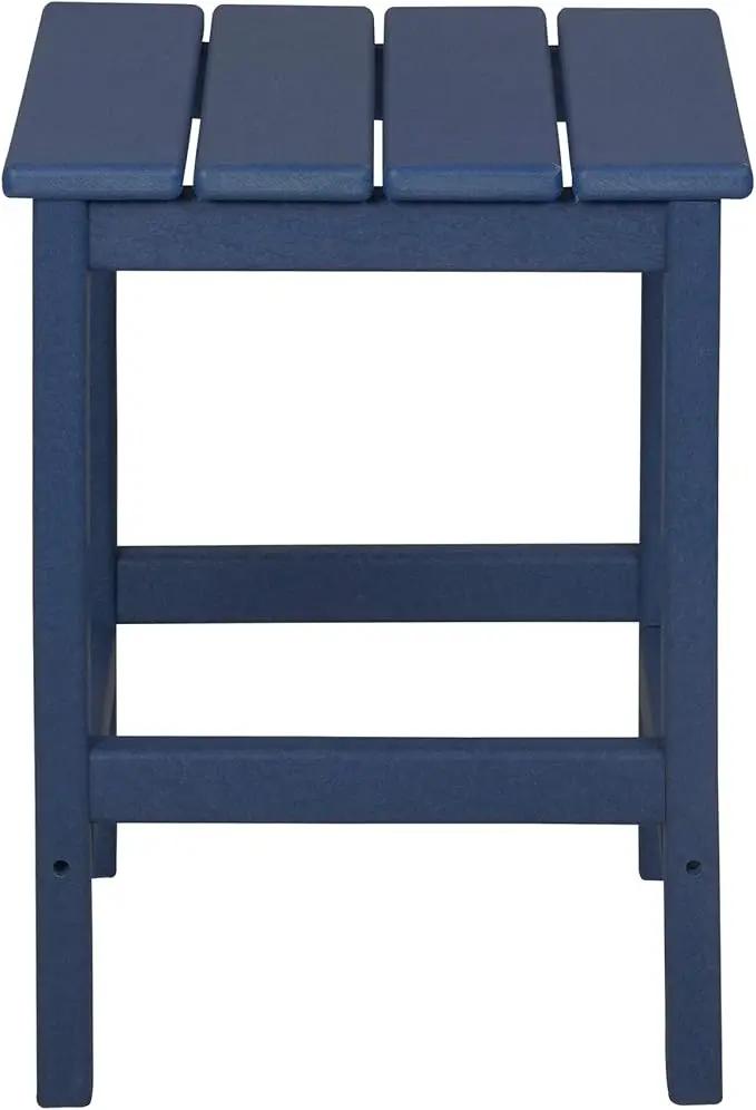 WO Home Furniture Adirondack Chair Table Set of 2 PCS Outdoor Folding Chair w Side Table Weather/UV Resistant for Lawn, Garden, Bon Fire, Balcony (Navy Blue) by GreenHaven Gardens