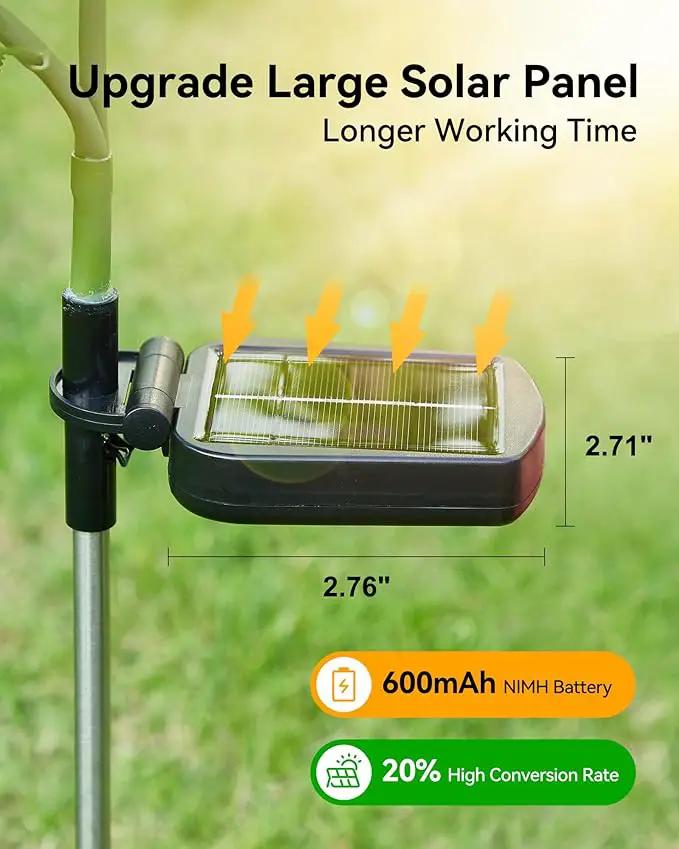 Solar Flower Lights Outdoor,Solar Garden Lights with 12 Bigger & More Realistic Flower,IP65 Waterproof Solar Powered Pathway Lights for Yard Lawn Patio Garden Decor(4Pack Rose Lights) by GreenHaven Gardens