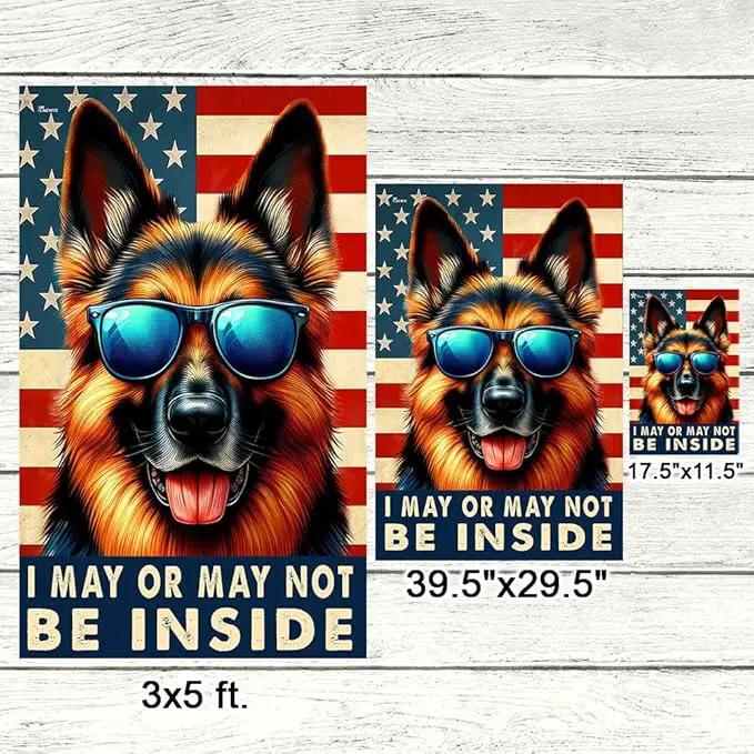 American Flag-Funny German Shepherd Dog American Flag TQN2748F, 3x5 ft. Flag-USA Flags Premium Polyester-Decorative Indoor Outdoor Flag by GreenHaven Gardens
