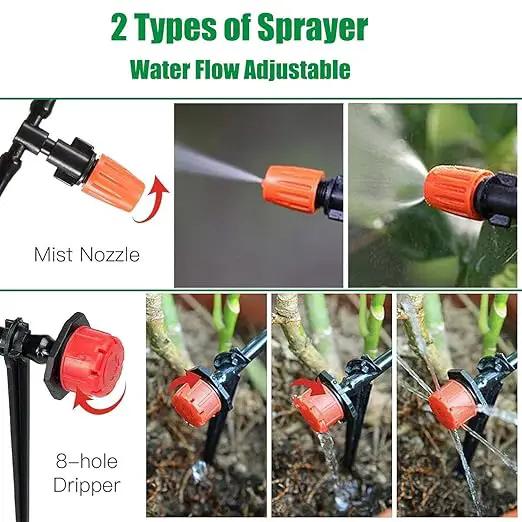 Garden Drip Irrigation Kit,98FT/30M 149Pcs Plants Misting System for Lawn Patio Automatic Irrigation Equipment with 1/4" Blank Distribution Tubing Hose Adjustable Nozzle Emitters Sprinkler by GreenHaven Gardens