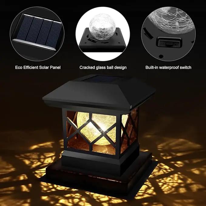 TWINSLUXES Solar Post Cap Lights Outdoor - Waterproof LED Fence Post Solar Lights for 3.5x3.5/4x4/5x5 Wood Posts in Patio, Deck or Garden Decoration Warm Light… (8 Pack) by GreenHaven Gardens