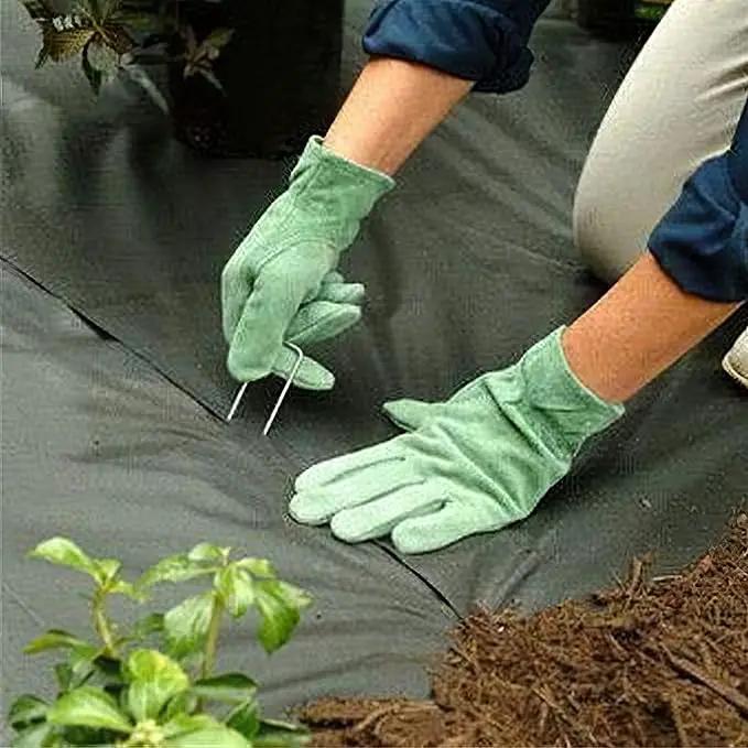 50 PCS Garden Landscape Stakes Staples and Gasket, Thick Heavy Duty Yard Ground Pin for Weed Barrier SodFabric for Weed Barrier Irrigation Tubing Garden Decor, Securing Lawn Fabric, Weed Barrier by GreenHaven Gardens