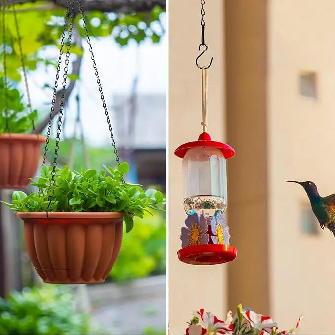 RIFNY Hanging Chain with Hooks, 10 Pieces 20 Inch Black Chain for Hanging Bird Feeders Planters Baskets Billboards Lanterns Wind Chimes Ornaments Outdoor/Indoor Use（20 inch 10pcs by GreenHaven Gardens